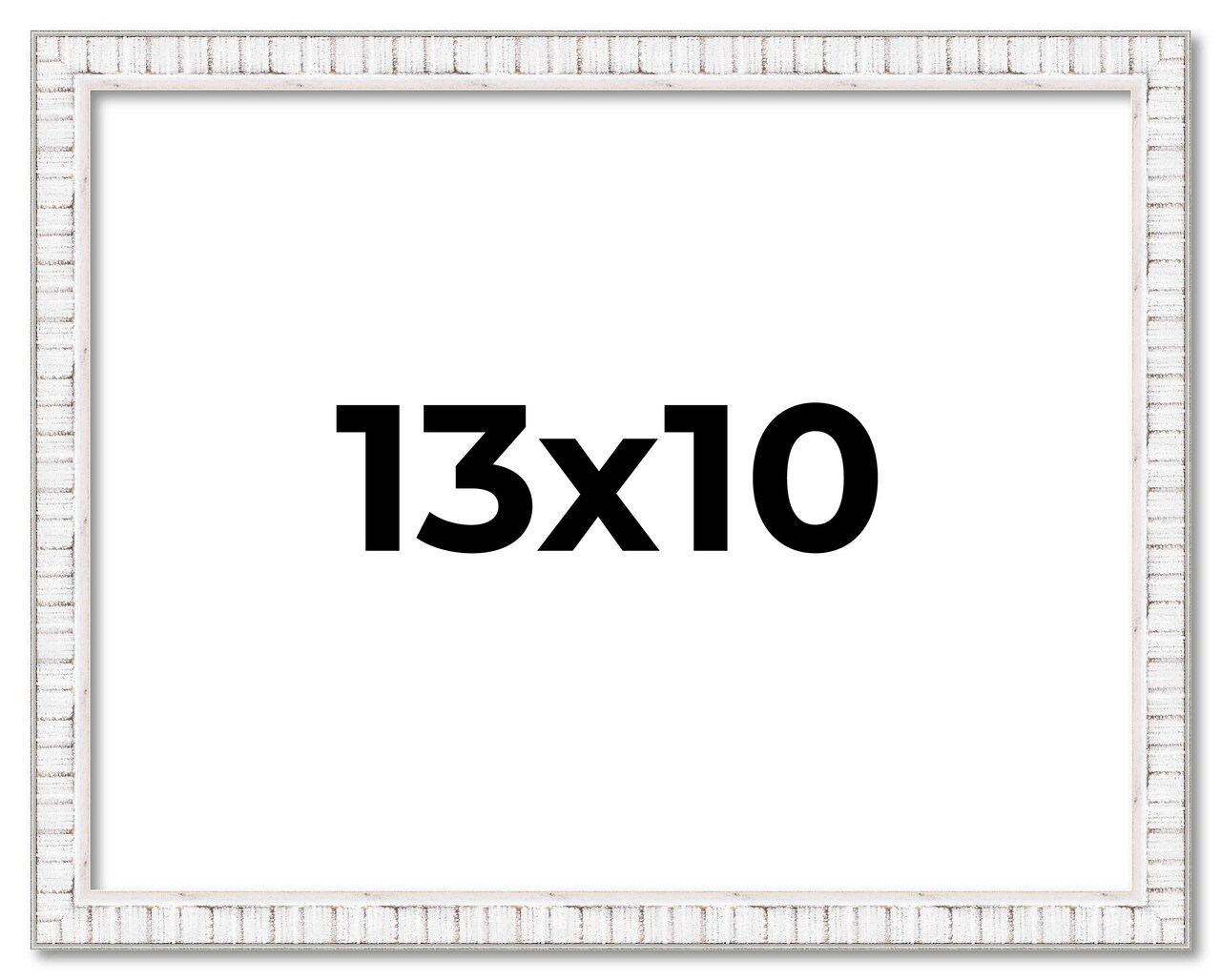 Photo Size Textured White Picture Frame - UV Acrylic, Foam Board Backing, Hanging Hardware